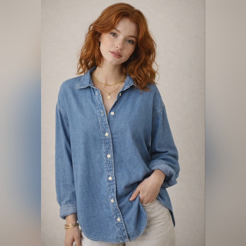 Universal Thread | Classic Cool Denim Button-Up Shirt  | NWT | Medium
